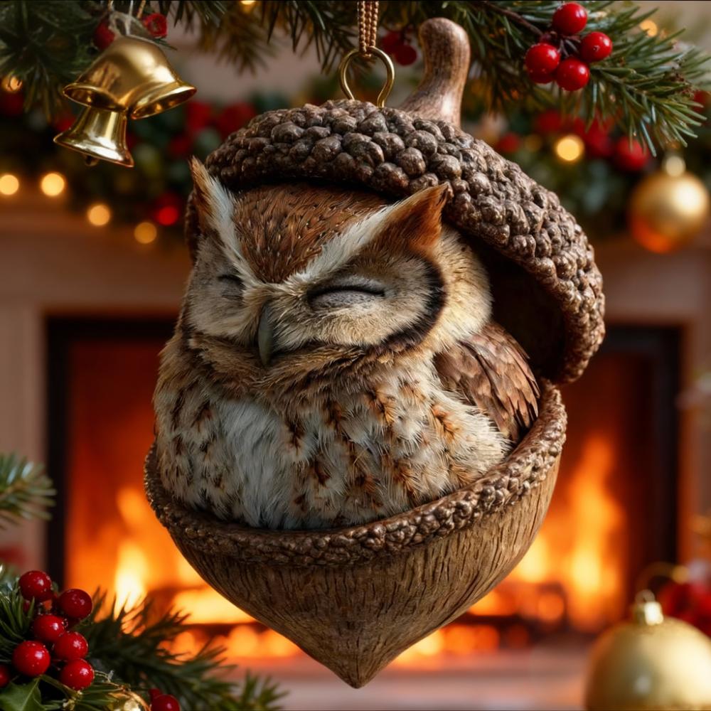 🎁❤️Roztomilá lesní zvířátka – ozdoby z žaludů pro útulné lesní Vánoce(Aqy)