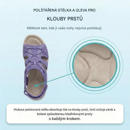 Ortopedické síťované sportovní sandály – nastavitelný model s více pásky, vhodné pro kladívkové prsty