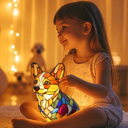 Přineste domů záři umění – Zoeurva dokonalá 3D ručně vyrobená barevná skleněná lampička ve tvaru štěněte!