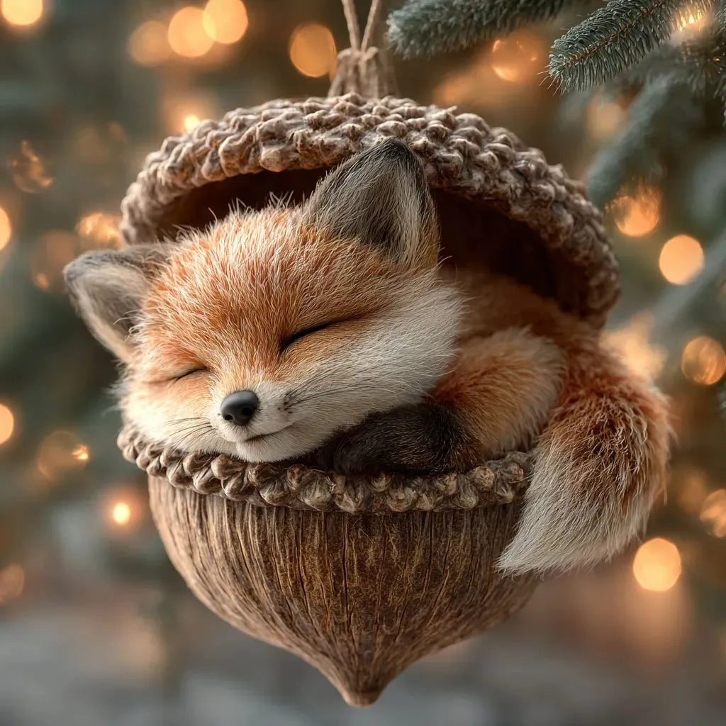 🎁❤️Roztomilá lesní zvířátka – ozdoby z žaludů pro útulné lesní Vánoce(Aqy)