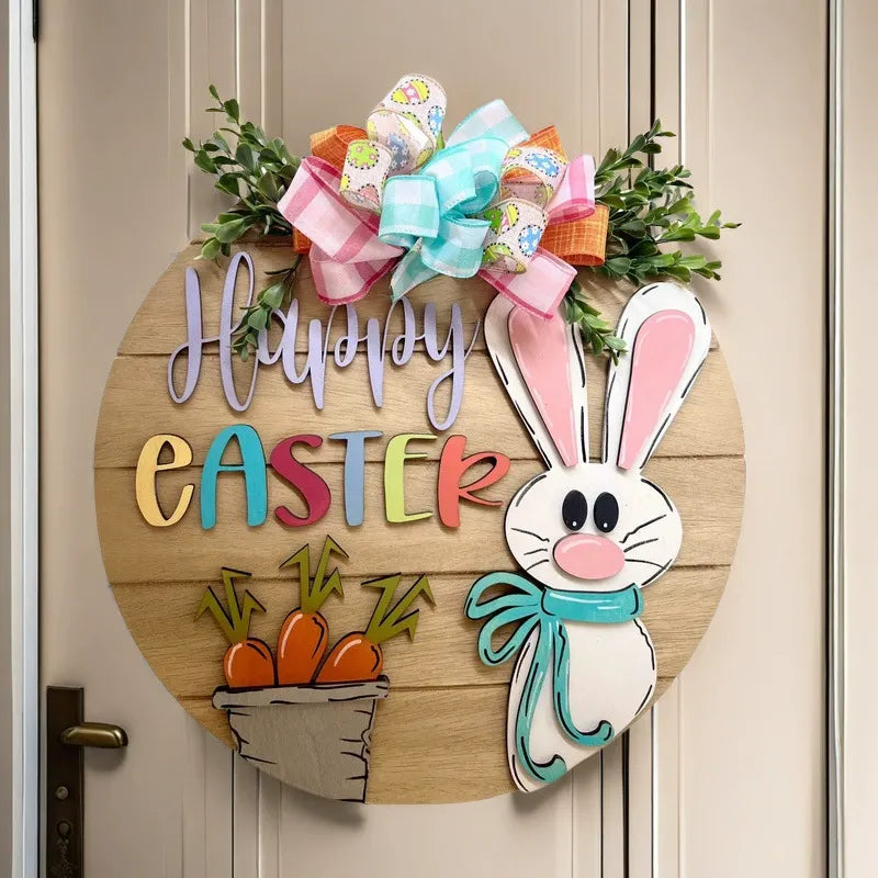 [🎉 Exkluzivně pro členy ]Velikonoční závěsný věnec se zajíčkem a lapačem slunce 🌸 | Druhý kus za polovic