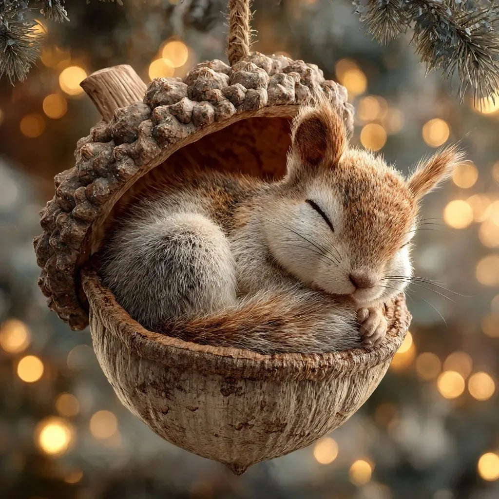 🎁❤️Roztomilá lesní zvířátka – ozdoby z žaludů pro útulné lesní Vánoce(Aqy)