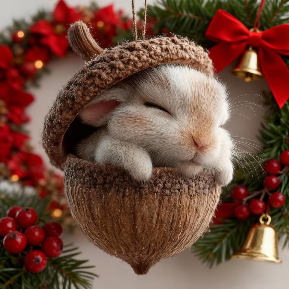 🎁❤️Roztomilá lesní zvířátka – ozdoby z žaludů pro útulné lesní Vánoce(Aqy)
