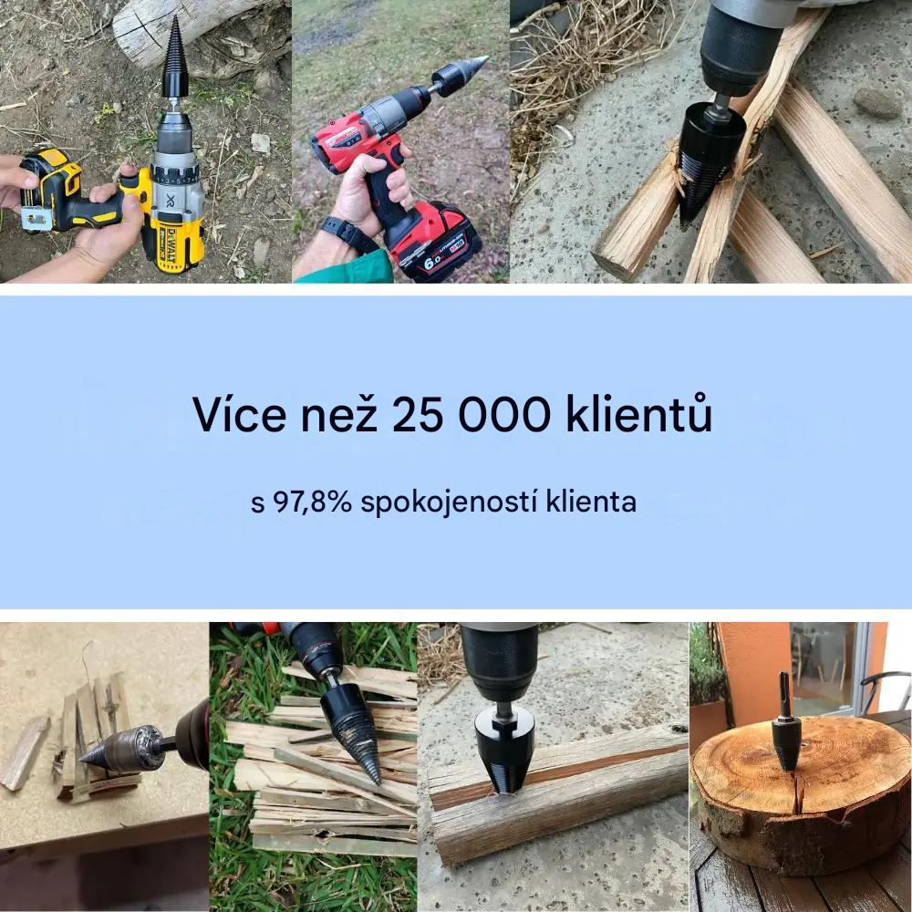 Bezpainová vrtačka pro seniory, která usnadňuje štípání dřeva