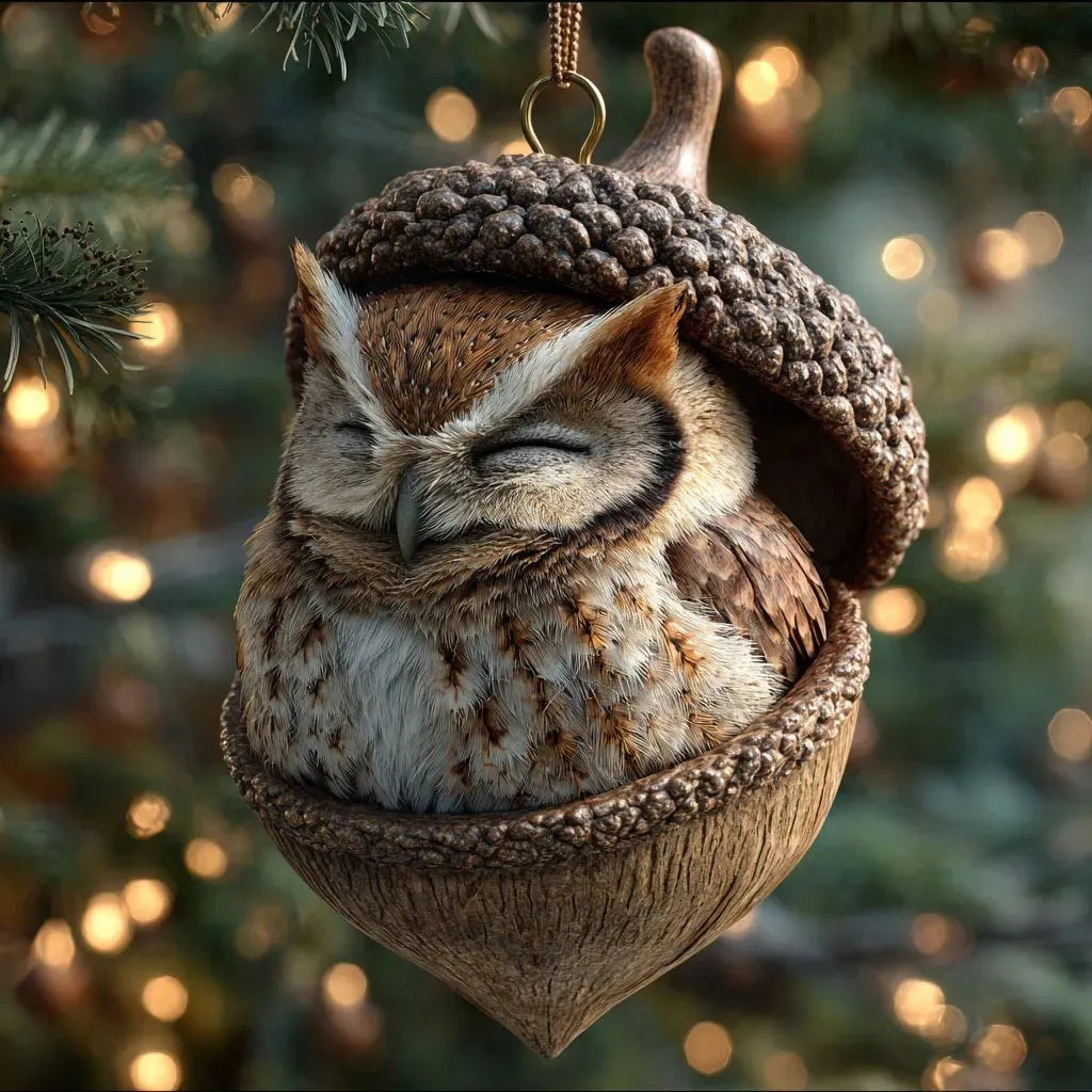 🎁❤️Roztomilá lesní zvířátka – ozdoby z žaludů pro útulné lesní Vánoce(Aqy)