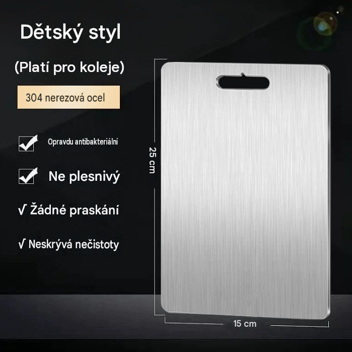 100% titanová krájecí deska: bez mikroplastů, bakterií a tupých nožů