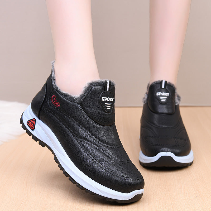 Univerzální široké dámské boty s hřejivou podšívkou, protiskluzová měkká podešev, lehké a pohodlné 👟 Ortopedické zimní boty pro seniorky
