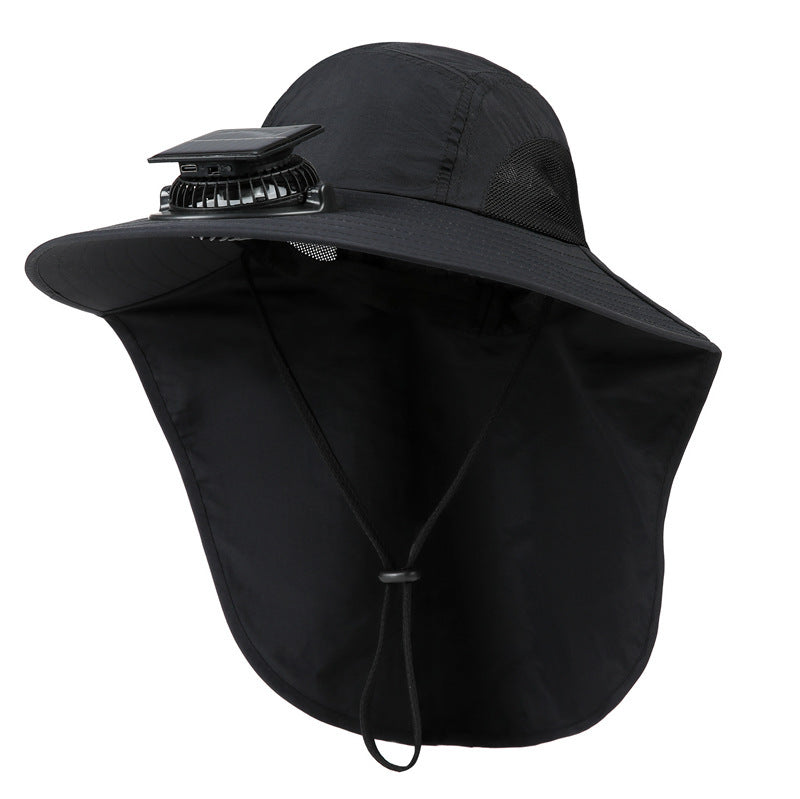 Letní must-have – sluneční klobouk se solárním ventilátorem, UV ochrana, voděodolný a prodyšný, nezpůsobuje pocení