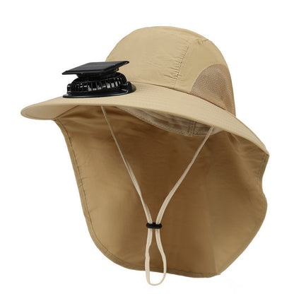 Letní must-have – sluneční klobouk se solárním ventilátorem, UV ochrana, voděodolný a prodyšný, nezpůsobuje pocení