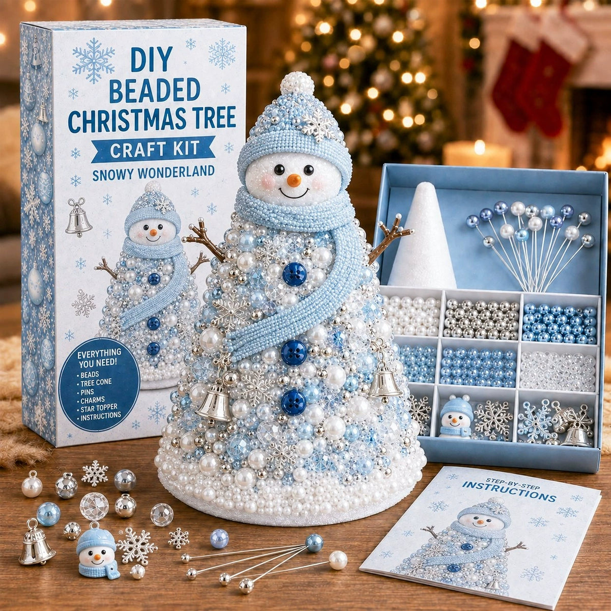 🎄✨ DIY kreativní sada na výrobu vánočního stromečku z barevných korálků, originální vánoční dekorace a zábavné tvoření pro celou rodinu 🎁🎅