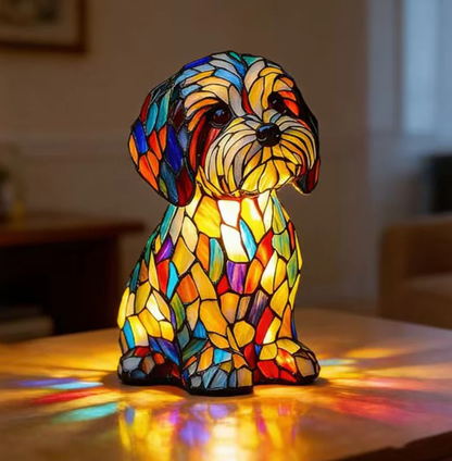 Přineste domů záři umění – Zoeurva dokonalá 3D ručně vyrobená barevná skleněná lampička ve tvaru štěněte!