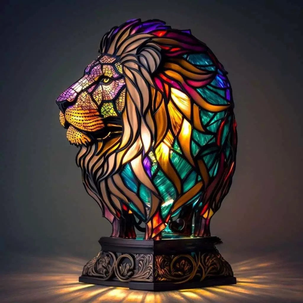 Umělecká lampa ve tvaru zvířat, inspirovaná vitráží Tiffany – originální sváteční dárek