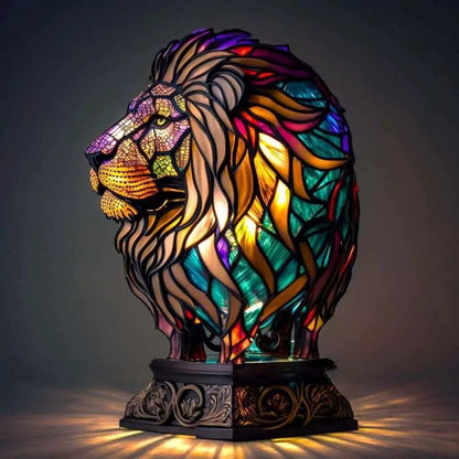 Umělecká lampa ve tvaru zvířat, inspirovaná vitráží Tiffany – originální sváteční dárek