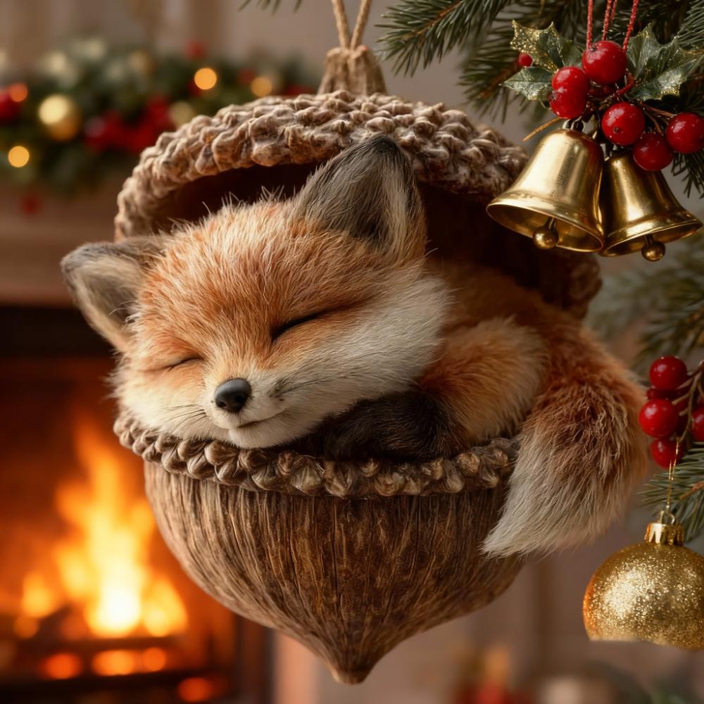 🎁❤️Roztomilá lesní zvířátka – ozdoby z žaludů pro útulné lesní Vánoce(Aqy)