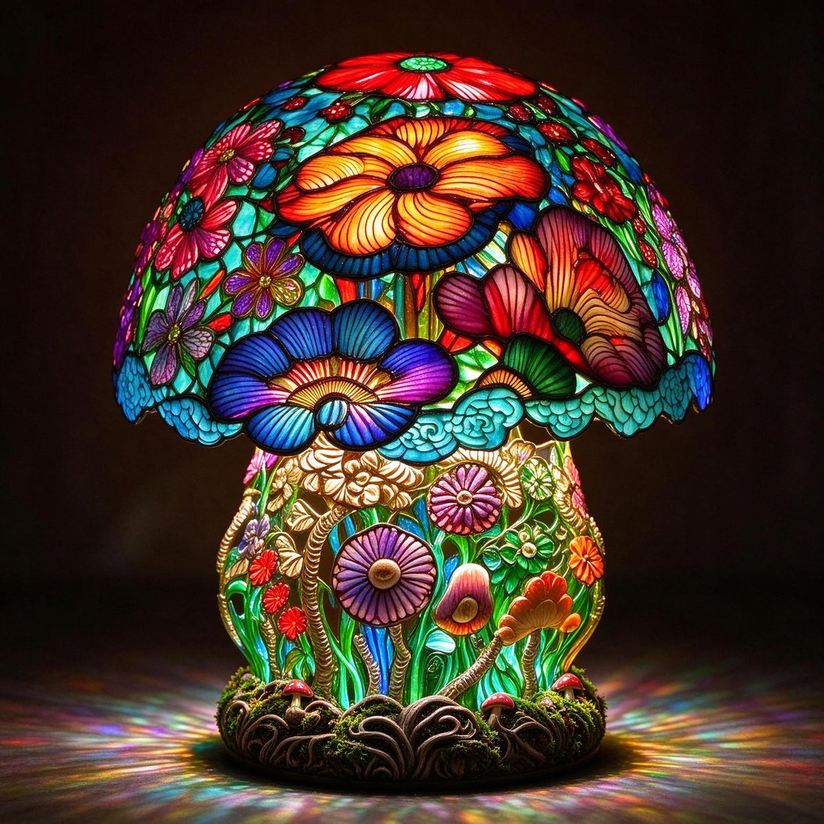 Malovaná houbová lampa jako originální dárek k Vánocům, narozeninám nebo svátku🔥Druhý kus za poloviční cenu