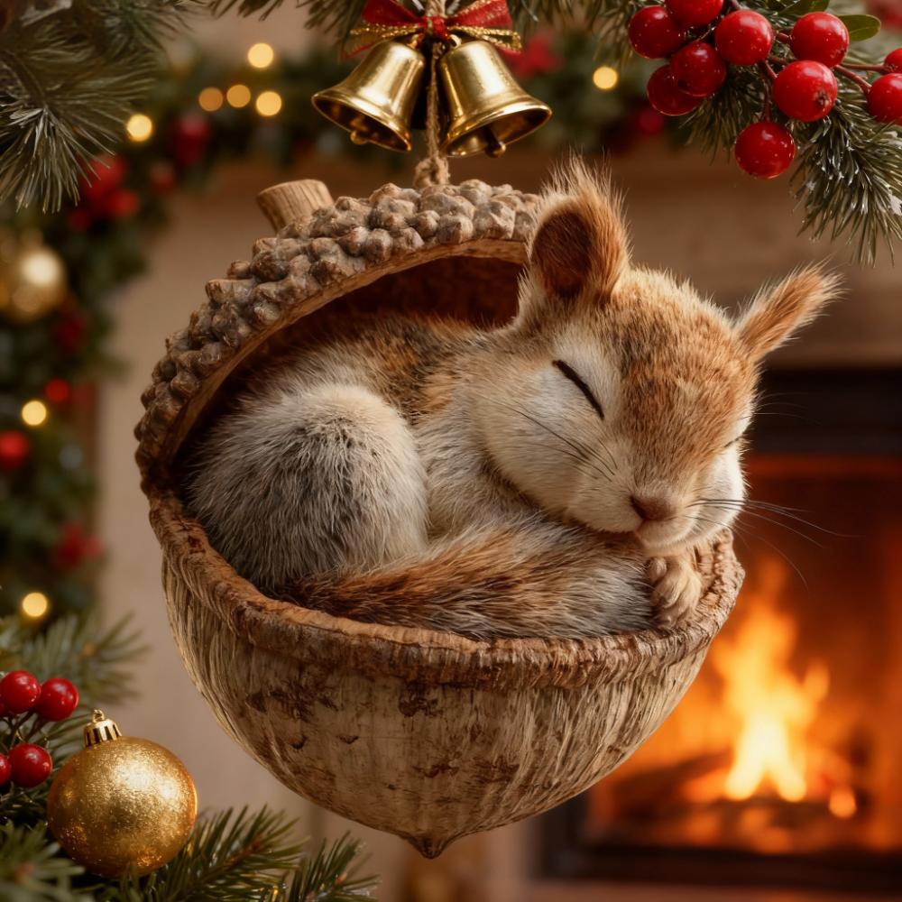 🎁❤️Roztomilá lesní zvířátka – ozdoby z žaludů pro útulné lesní Vánoce(Aqy)