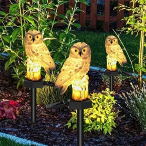 Solární zahradní osvětlení pro trávník 🌿 | Venkovní solární chodníková světla s krytím IP65, tvar sovy 🦉✨