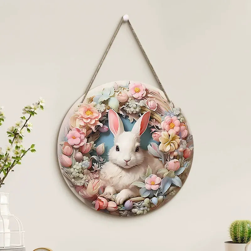 [🎉 Exkluzivně pro členy ]Velikonoční závěsný věnec se zajíčkem a lapačem slunce 🌸 | Druhý kus za polovic