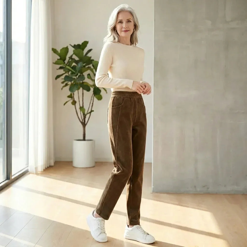 Dámské tepláky se zipovými kapsami a vysokým pasem 👖 | Termo pohodlné jarní kalhoty 🌸