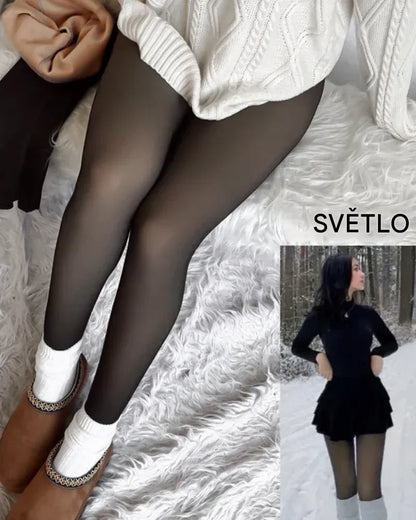 Luxusní průhledné punčochy s fleecovou podšívkou – teplo a styl pro každou příležitost 🎁 Sleva 50 % na druhý pár!