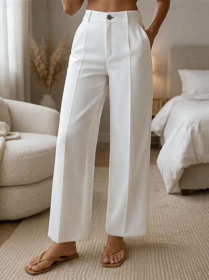 ✨ Dámské pohodlné kalhoty s vysokým pasem a širokými nohavicemi – elegantní střih pro štíhlou postavu a každý den 💖
