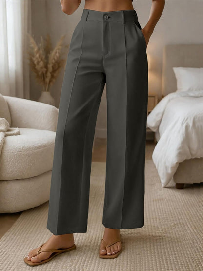 ✨ Dámské pohodlné kalhoty s vysokým pasem a širokými nohavicemi – elegantní střih pro štíhlou postavu a každý den 💖