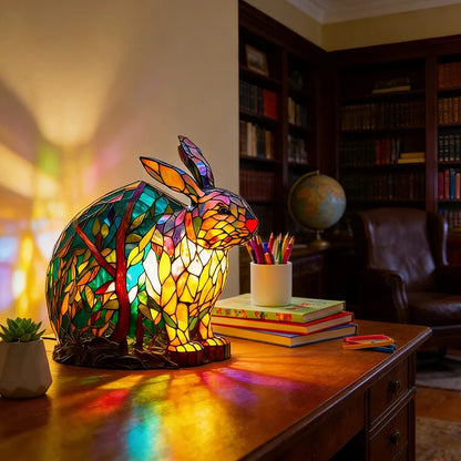 [🎉 Exkluzivně pro členy ]Zoeurva vitrážová lampa ve stylu lesního králíčka 🐰✨
