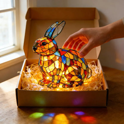 [🎉 Exkluzivně pro členy ]Zoeurva vitrážová lampa ve stylu lesního králíčka 🐰✨