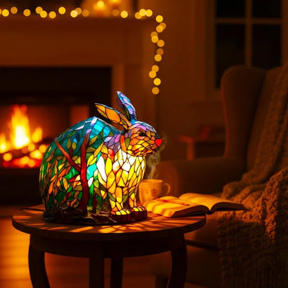 [🎉 Exkluzivně pro členy ]Zoeurva vitrážová lampa ve stylu lesního králíčka 🐰✨