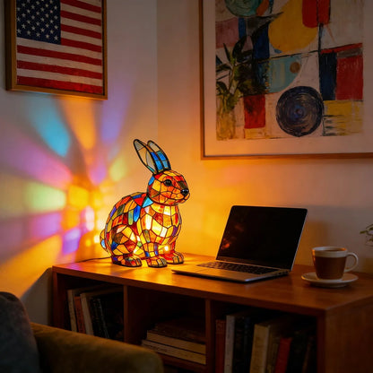 [🎉 Exkluzivně pro členy ]Zoeurva vitrážová lampa ve stylu lesního králíčka 🐰✨