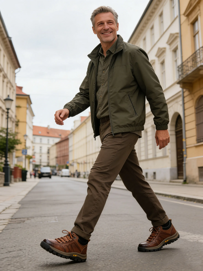 ⏰ Sleva 60 % pouze dnes – nenechte si ujít tuto nabídku! 🐂 Voděodolné a protiskluzové 🦶 pánské ortopedické boty z hovězí kůže, které zmírňují bolest nohou