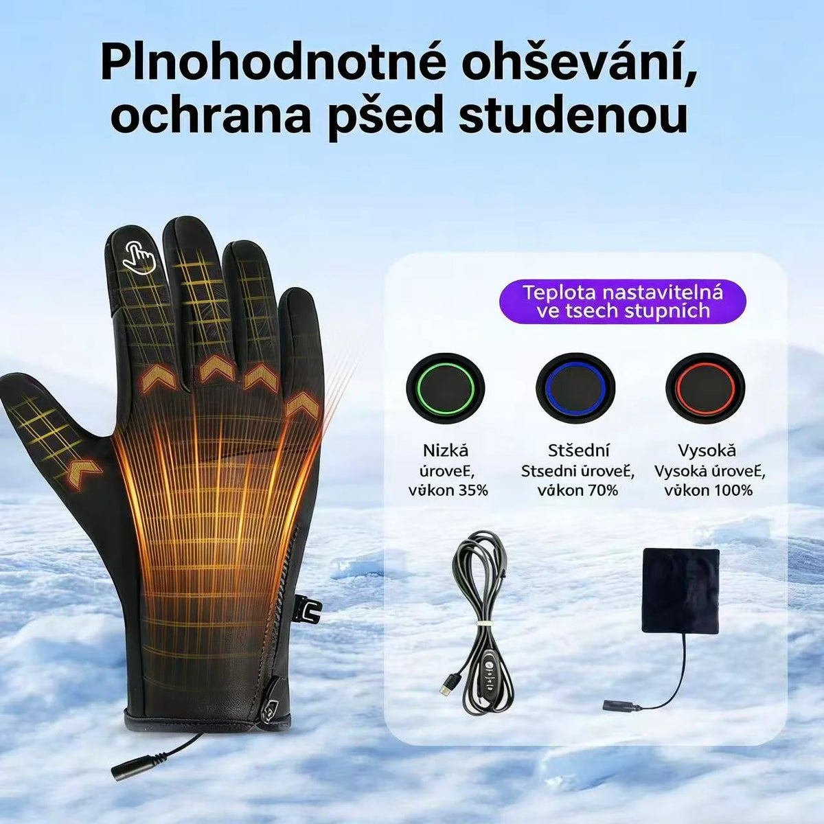 Inteligentní vyhřívané rukavice se 3 nastavitelnými stupni🔥 | Navrženo pro seniory, rychlé zahřátí během několika sekund, ochrana proti mrazu