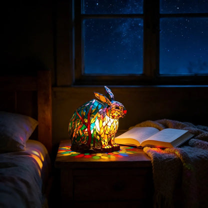[🎉 Exkluzivně pro členy ]Zoeurva vitrážová lampa ve stylu lesního králíčka 🐰✨