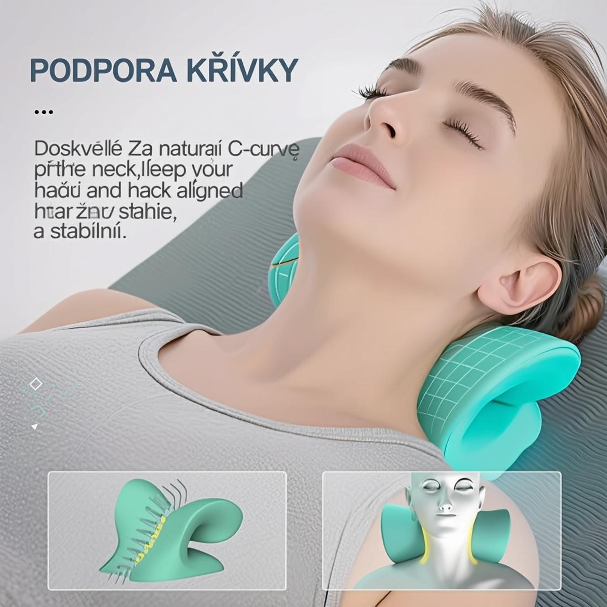 😴 Ergonomický krční podpůrný polštář pro úlevu od bolesti a klidný spánek – 🔥 druhý kus za poloviční cenu