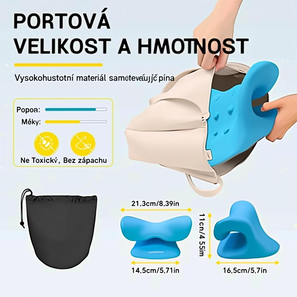 😴 Ergonomický krční podpůrný polštář pro úlevu od bolesti a klidný spánek – 🔥 druhý kus za poloviční cenu