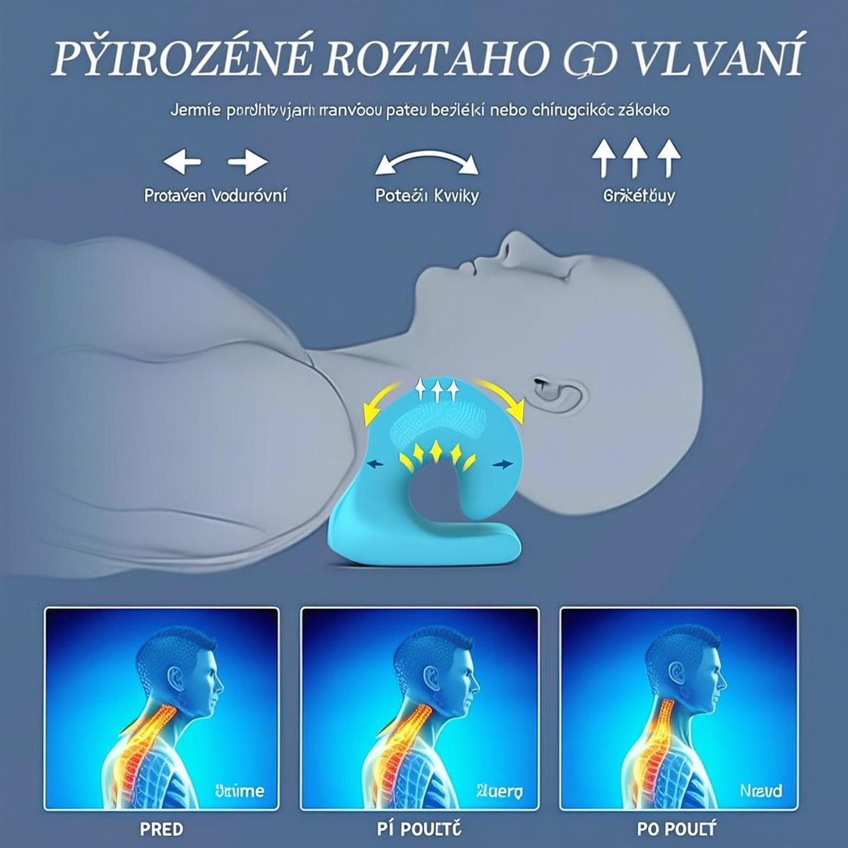 😴 Ergonomický krční podpůrný polštář pro úlevu od bolesti a klidný spánek – 🔥 druhý kus za poloviční cenu