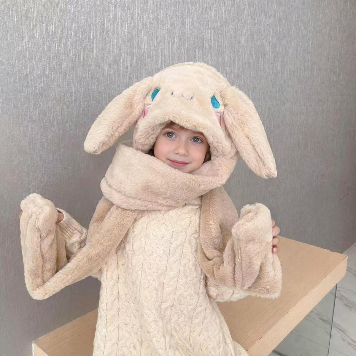 [🎉 Exkluzivně pro členy ]Vnoučaty neodolatelný velikonoční dárek – hebká králičí čepice s pohyblivými oušky 🐰