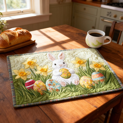 Velikonoční radost – Potištěná a prošívaná prostírka 🐰🌸
