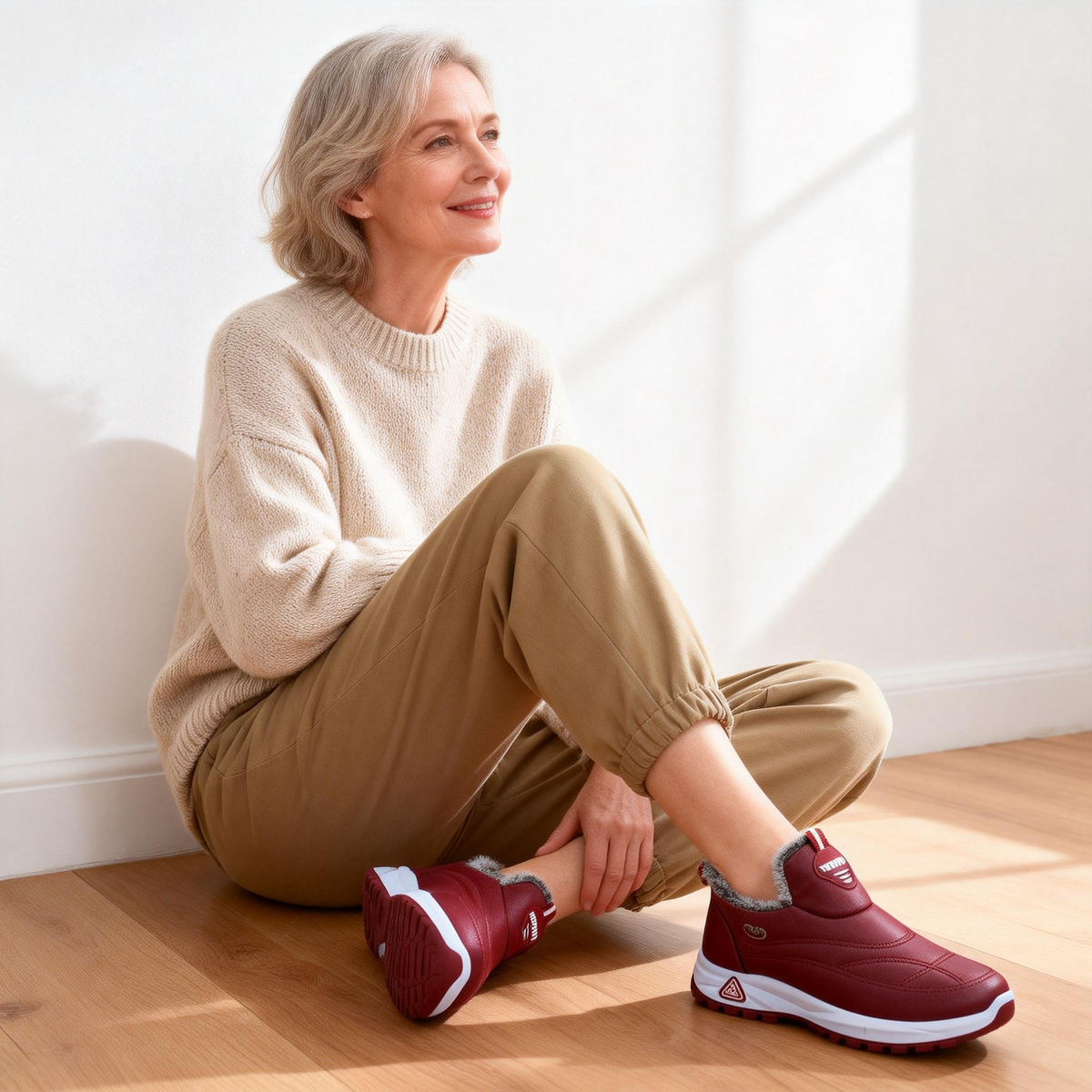 Univerzální široké dámské boty s hřejivou podšívkou, protiskluzová měkká podešev, lehké a pohodlné 👟 Ortopedické zimní boty pro seniorky