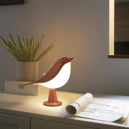 Umělecká lampa ve tvaru ptáka – jemné světlo a integrovaný aroma difuzér