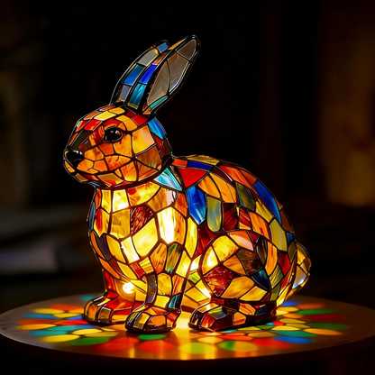 [🎉 Exkluzivně pro členy ]Zoeurva vitrážová lampa ve stylu lesního králíčka 🐰✨