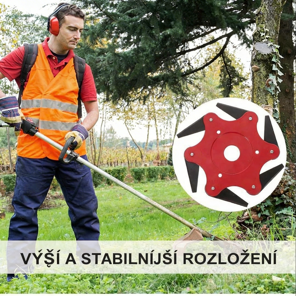 Žací nůž — snadno seká trávu i křoviny, je ostrý a efektivní!