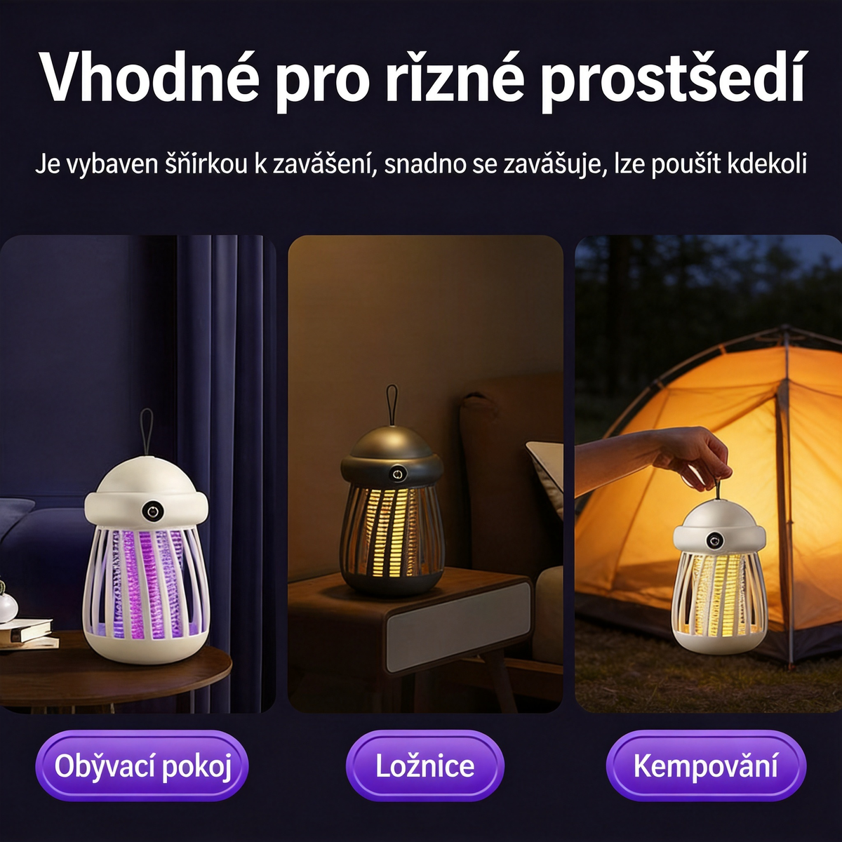 🌙 Letní UV lampa proti komárům – tichá, zdravá a účinná ochrana po celou noc