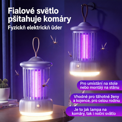 🦟 Závěsná UV lampa proti komárům – účinná, zdravá a bezchemická ochrana ✨
