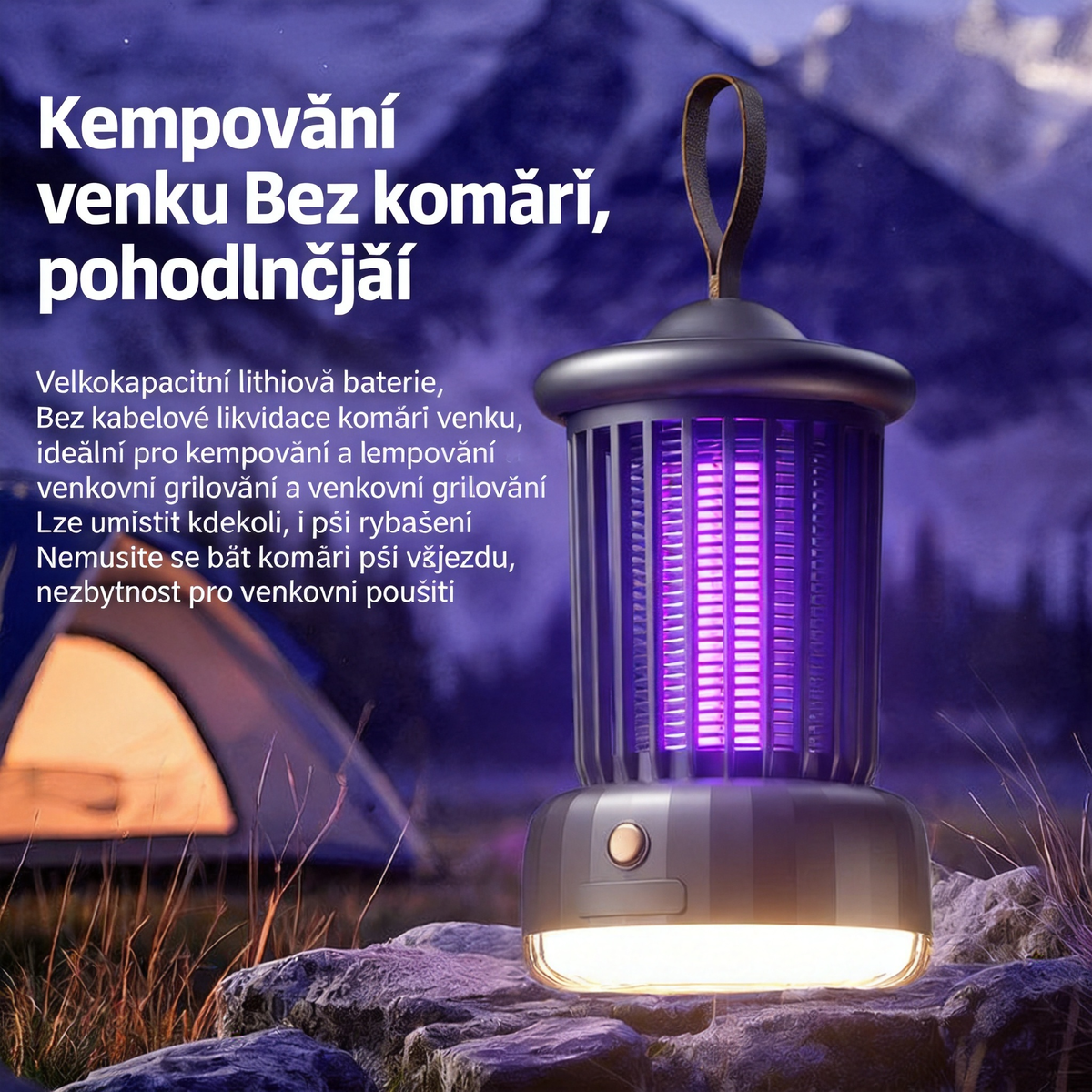 🦟 Závěsná UV lampa proti komárům – účinná, zdravá a bezchemická ochrana ✨