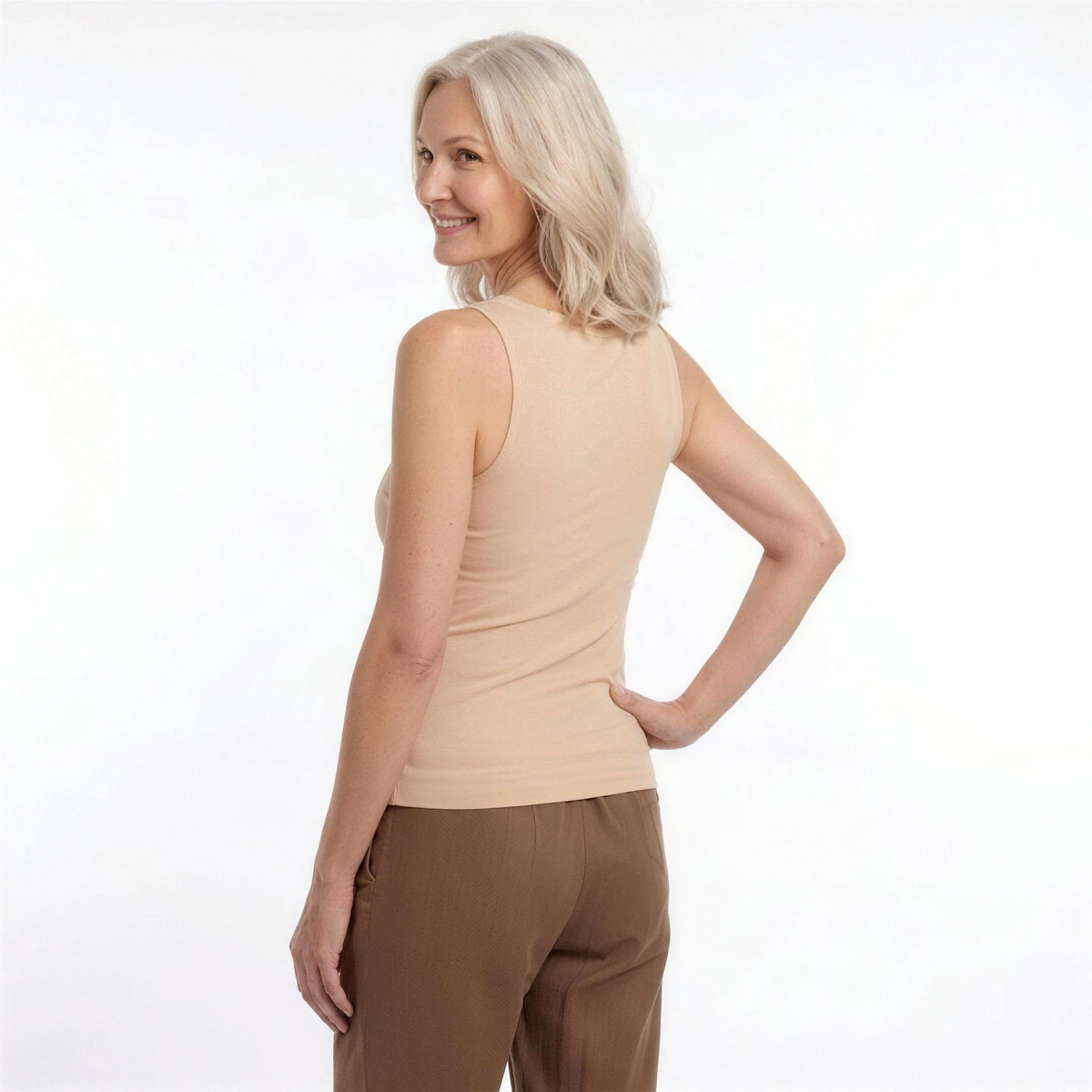 ✨ Dámský zeštíhlující top bez rukávů s integrovanou podprsenkou – celodenní pohodlí bez podprsenky 👚 (🔥 Pouze omezenou dobu sleva 50 %)