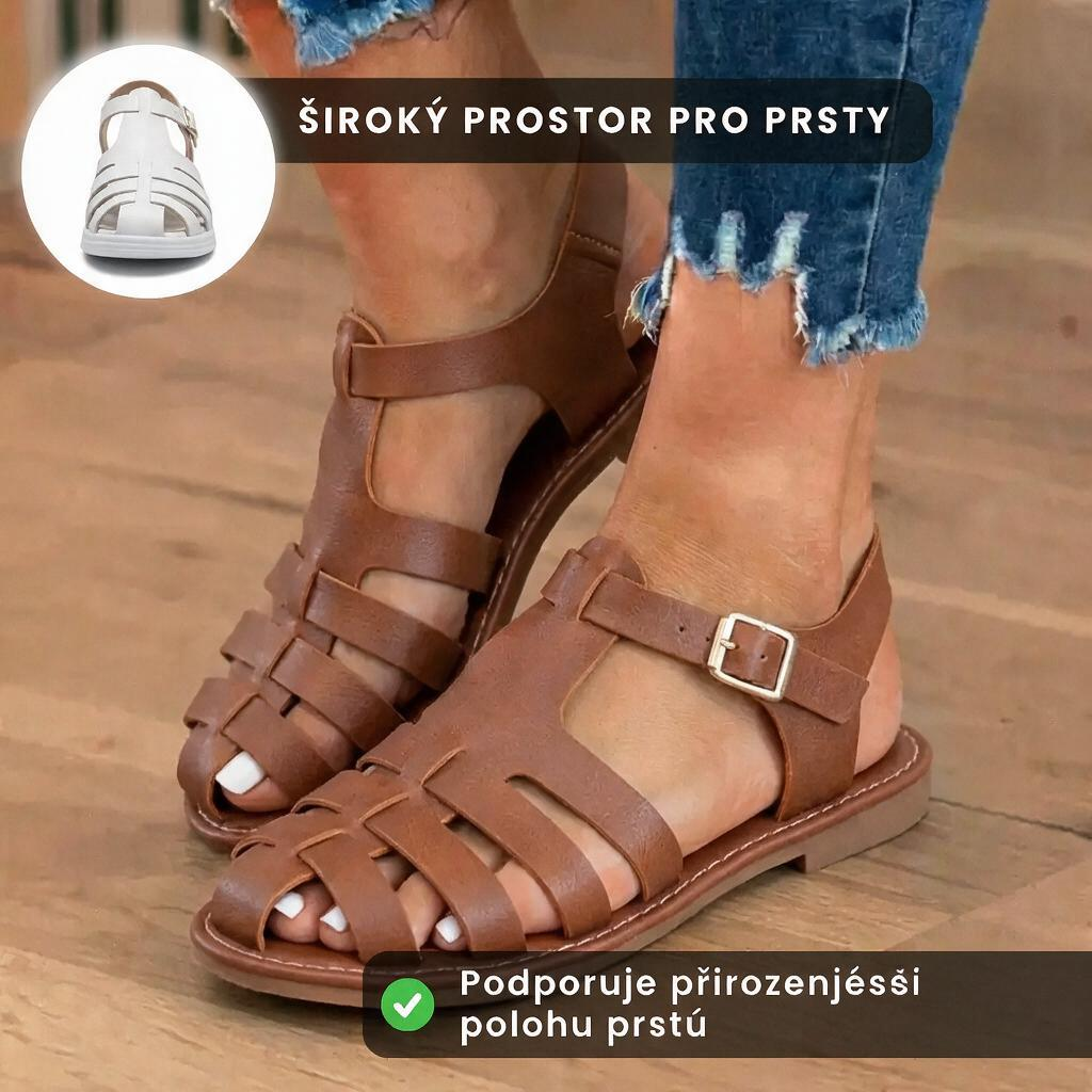 💥 Ortopedické kožené sandály s pohodlným zapínáním na přezky
