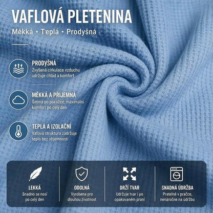 🔥 Pánská mikina s kapucí na zip – pohodlná waffle mikina pro každodenní nošení a sport