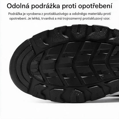 Ortopedická obuv speciálně navržená pro osoby s problémy chodidel, poskytující podporu klenby a pomáhající zmírnit bolesti zad, kloubů a chodidel.