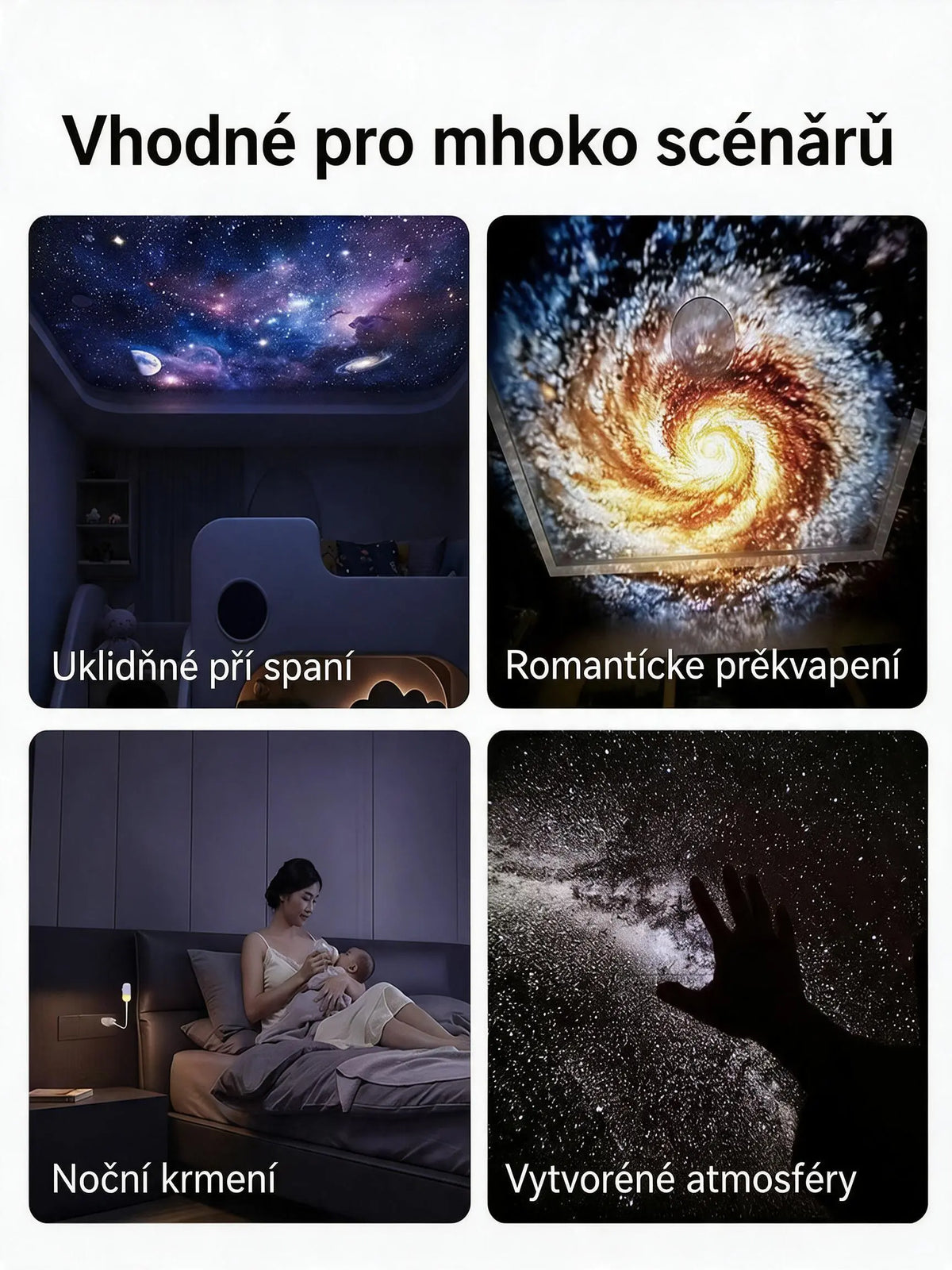 ✨Kouzelná Hvězdná Obloha na Dosah – Oblíbená Projektorová Noční Lampička do Ložnice i Auta
